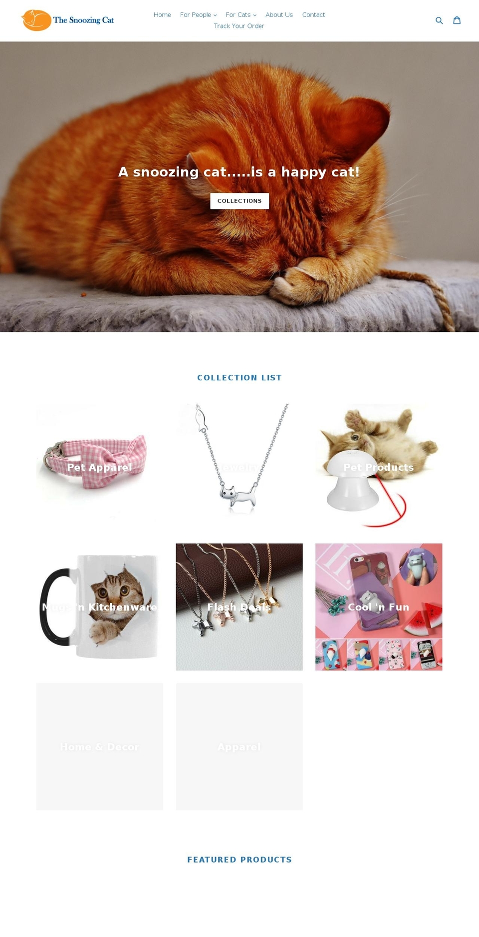 snoozing-cat.com — Shopify storefront screenshot