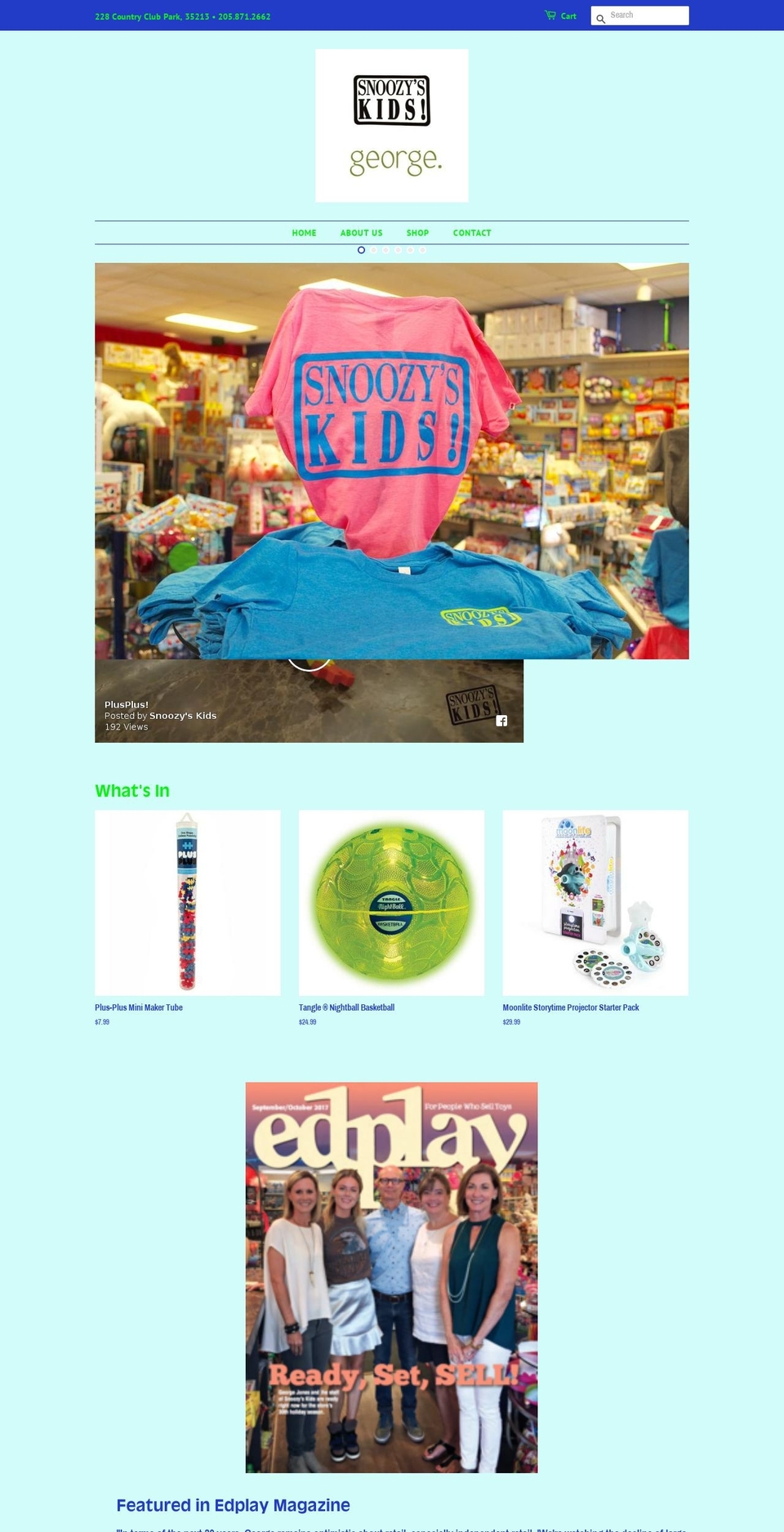 snoozyskids.net shopify website screenshot
