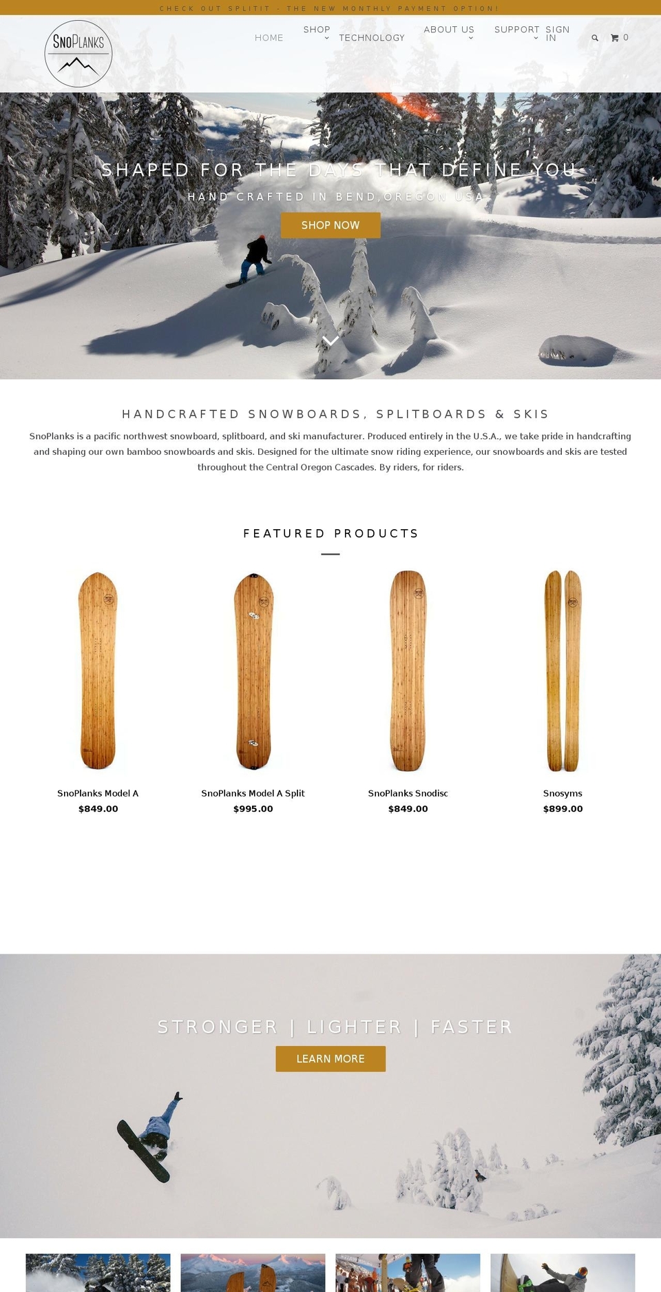snoplanks.com shopify website screenshot