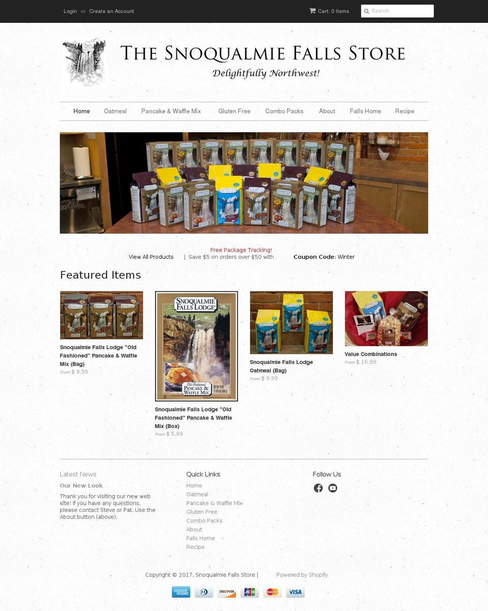 snoqualmiefallsstore.com shopify website screenshot