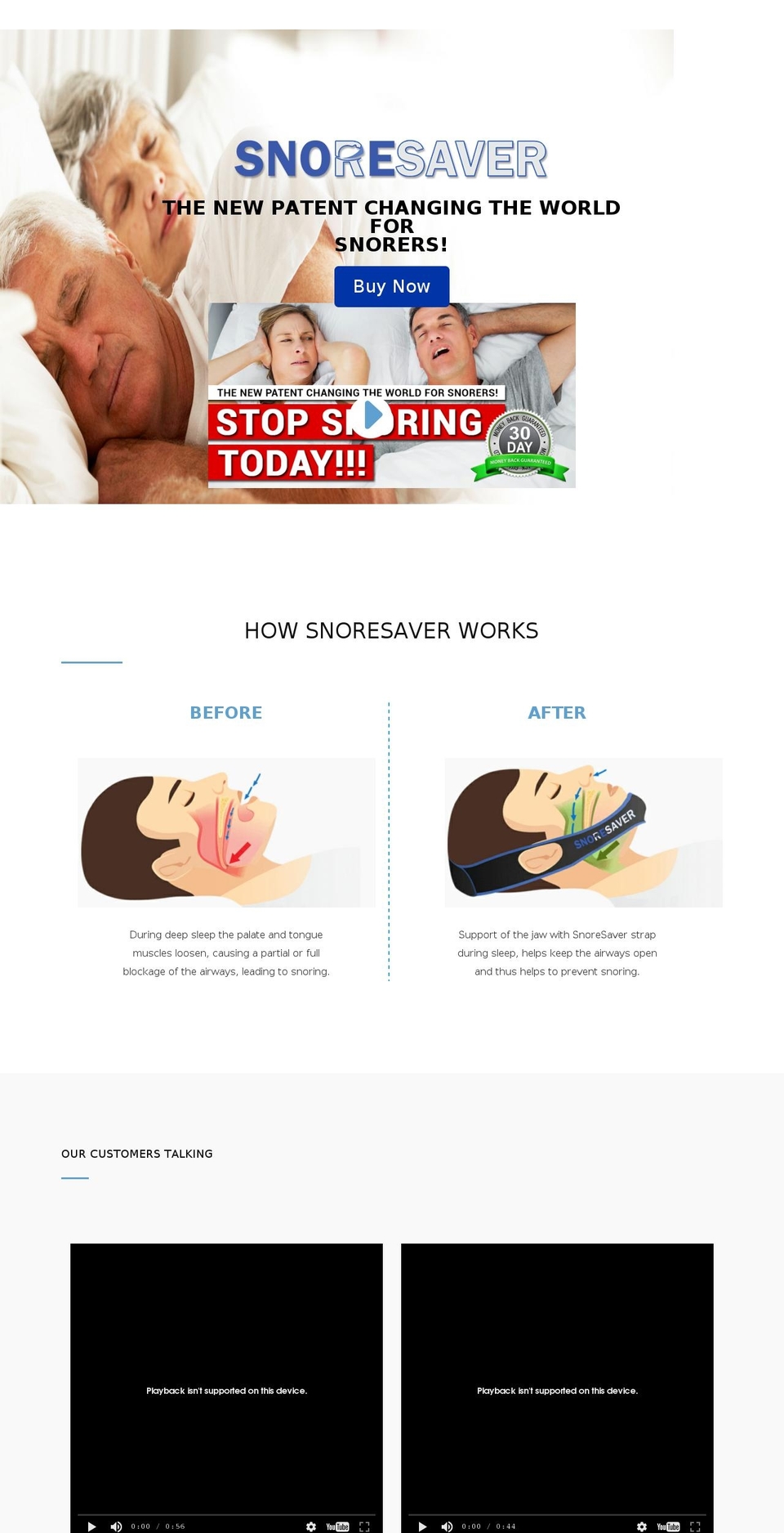snoresaver.com shopify website screenshot