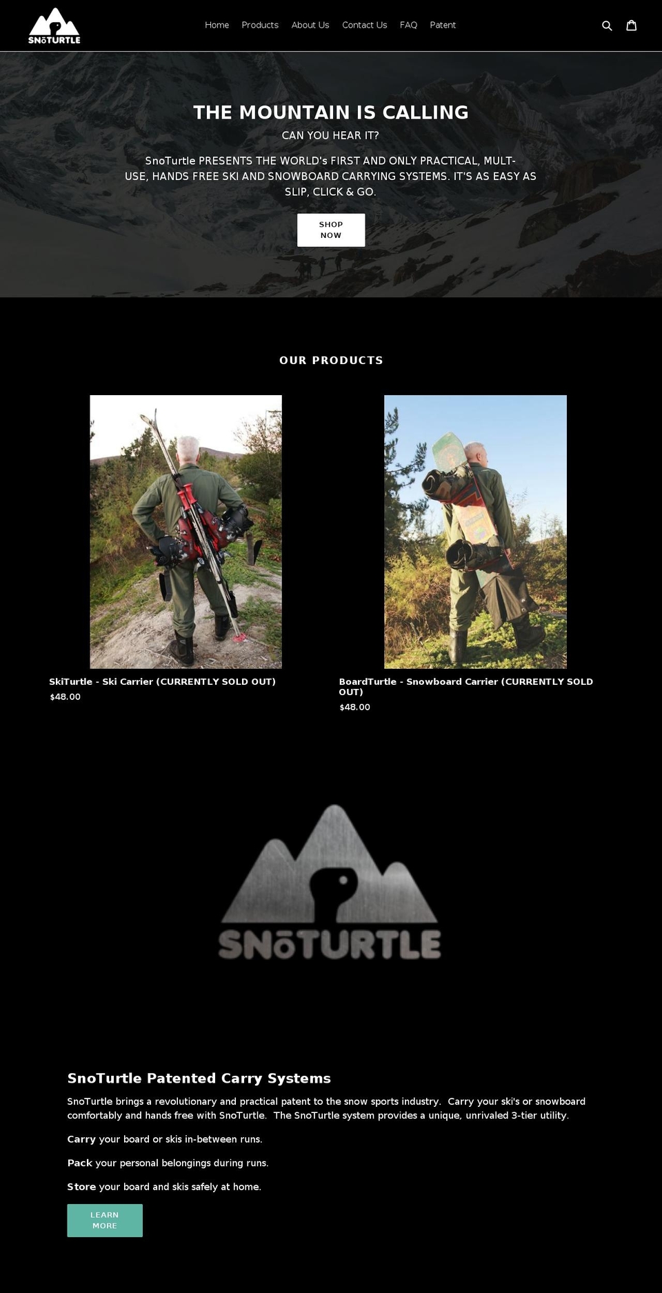 snoturtleco.com — Shopify storefront screenshot