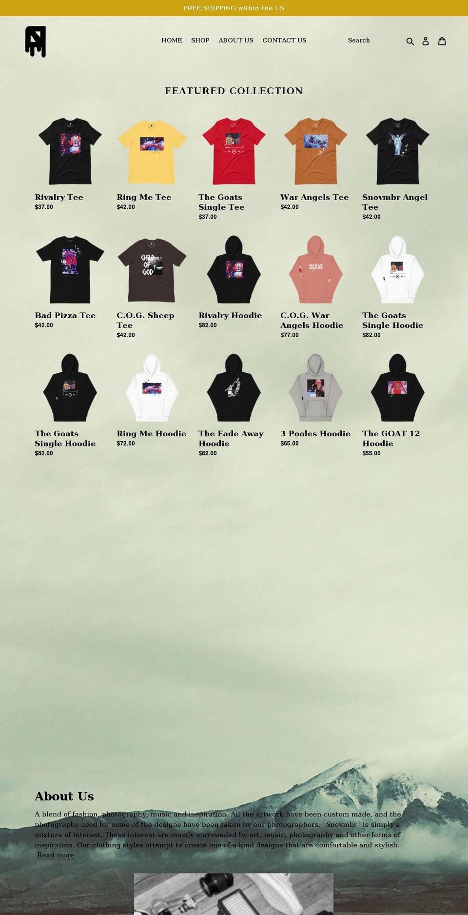 snovmbr.com shopify website screenshot