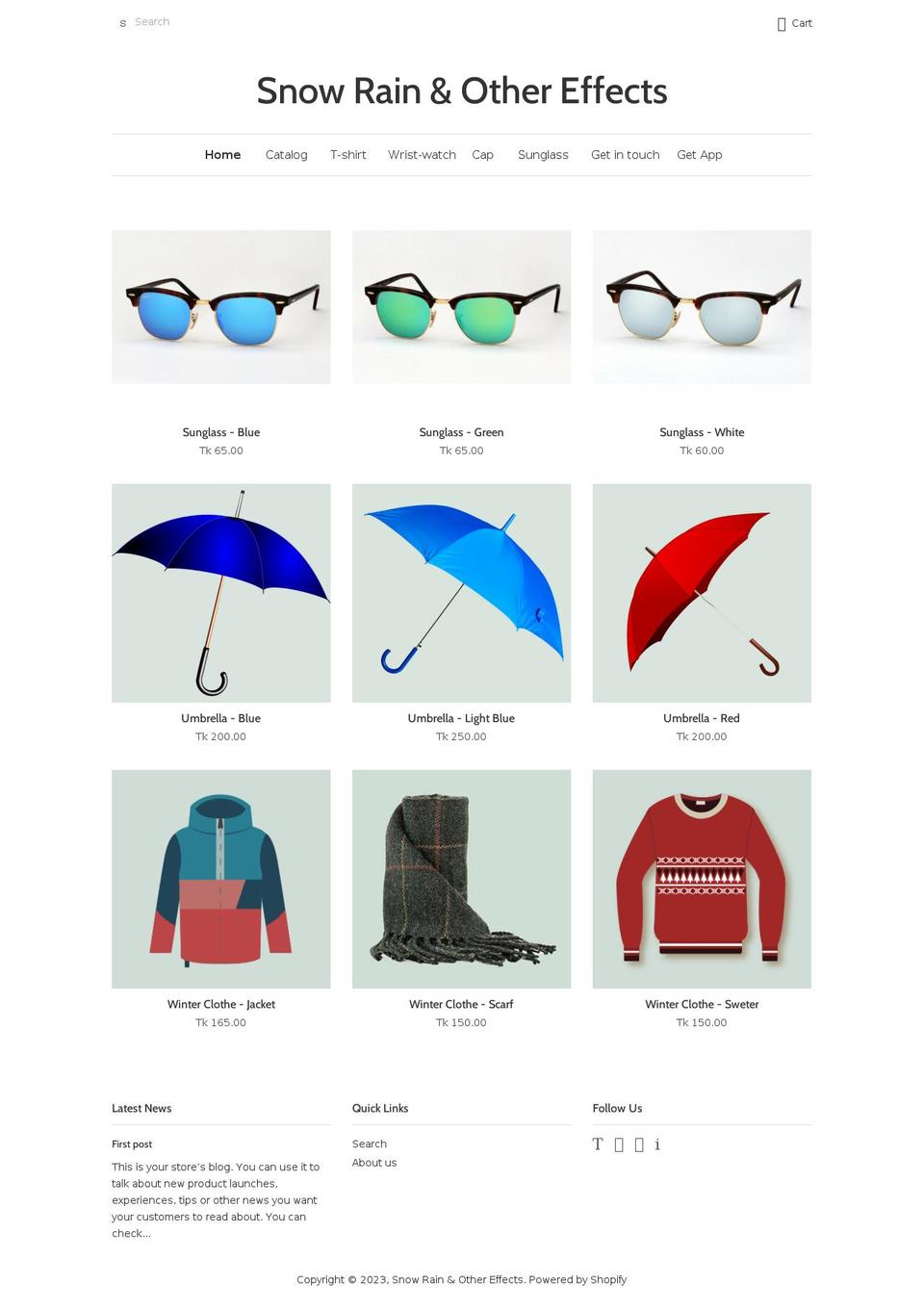 snow-rain-other-effects.myshopify.com shopify website screenshot