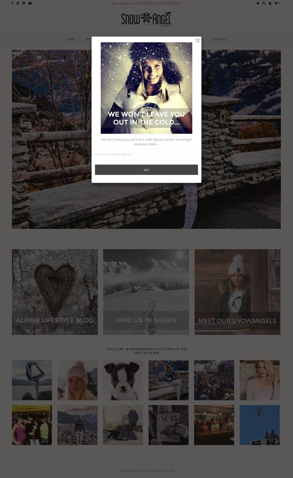 snowangel.com.au shopify website screenshot