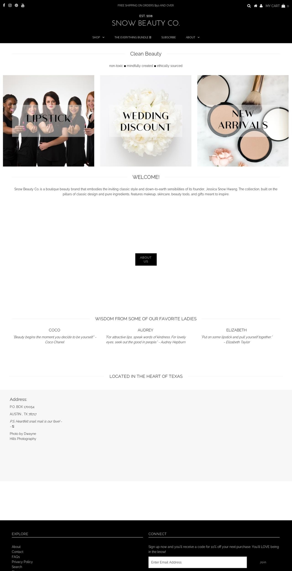 snowbeautyco.com — Shopify storefront screenshot