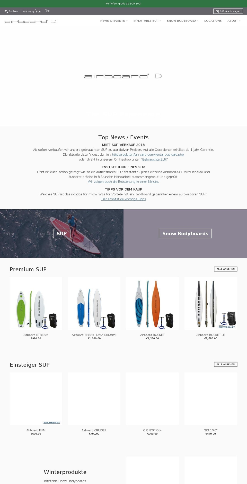 snowbodyboard.com — Shopify storefront screenshot
