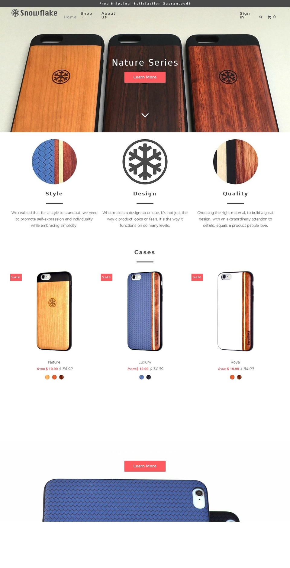 snowflakeproducts.com — Shopify storefront screenshot