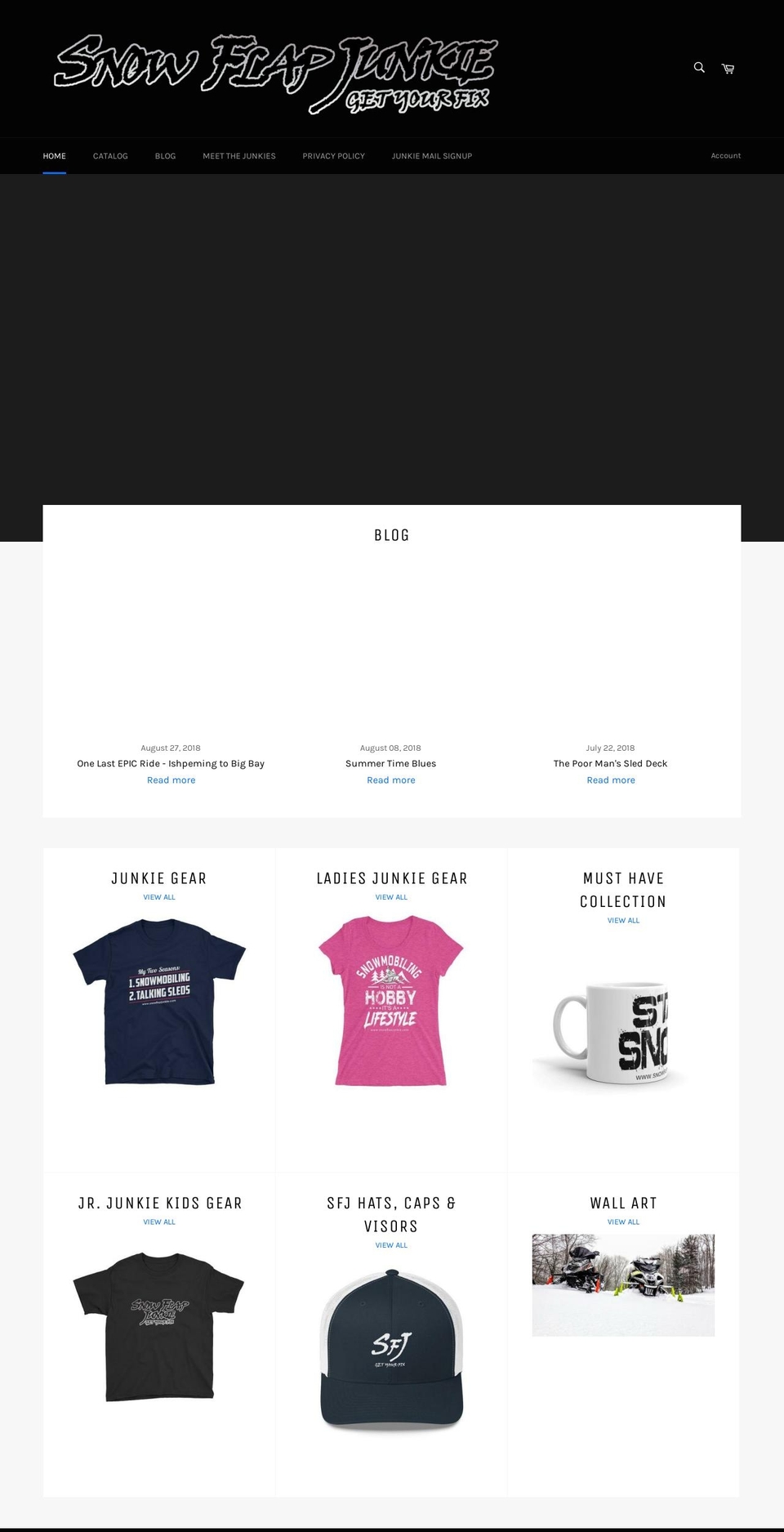 snowflapjunkie.com — Shopify storefront screenshot