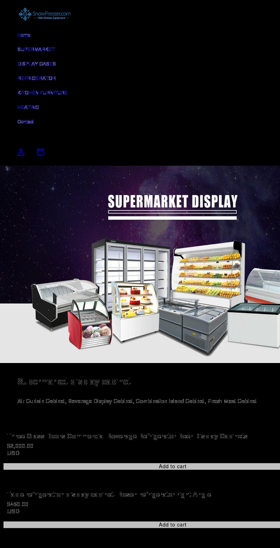 snowfreezer.com shopify website screenshot