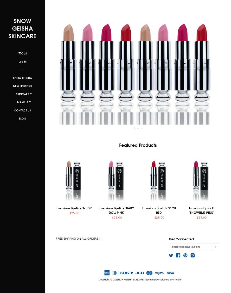 snowgeisha.com shopify website screenshot