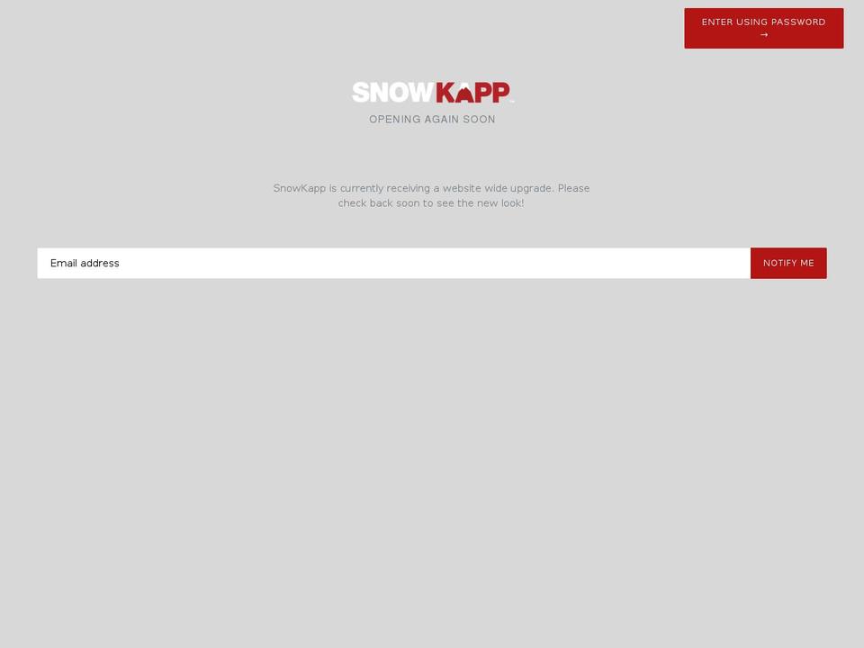 snowkapp.com — Shopify storefront screenshot