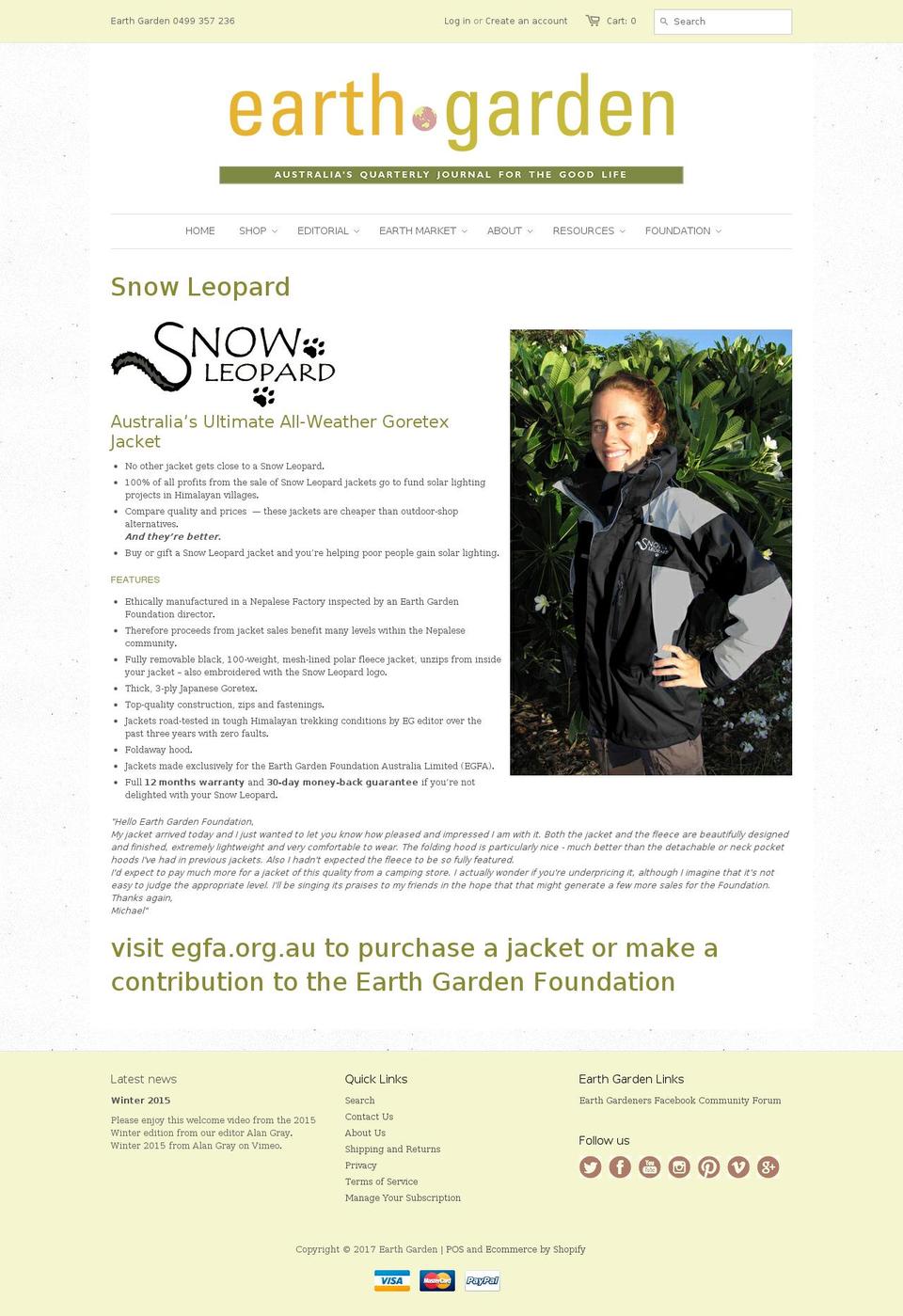 snowleopard.org.au shopify website screenshot