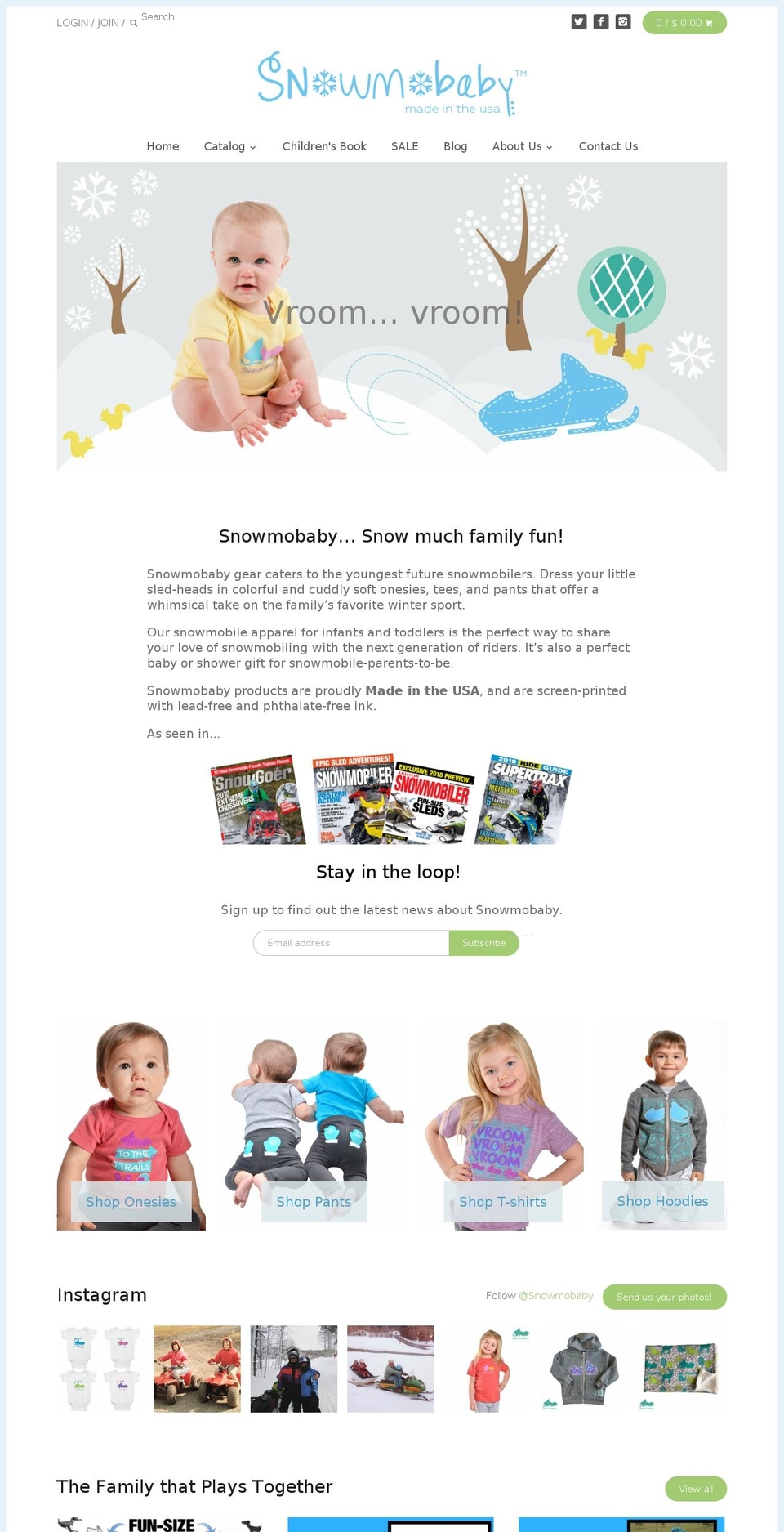 snowmobaby.com shopify website screenshot