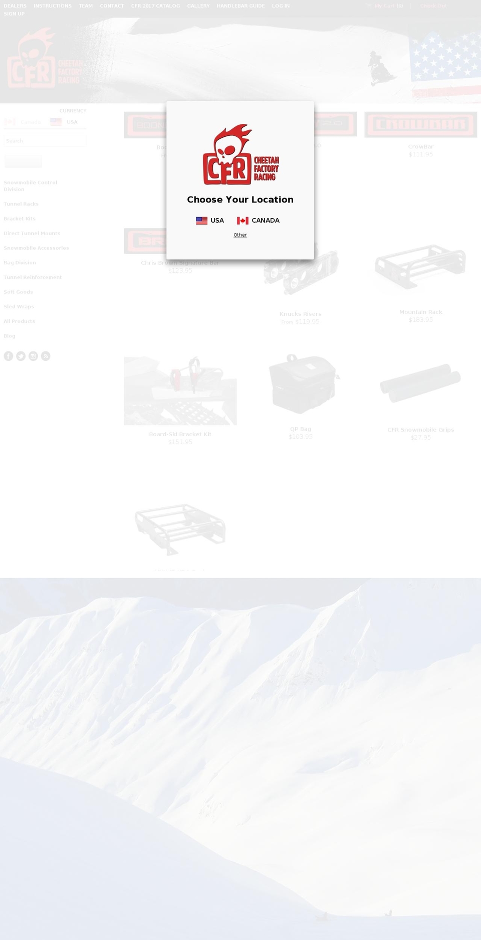 snowmobileskirack.com shopify website screenshot