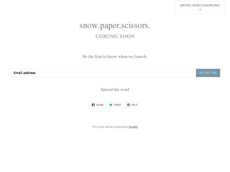 snowpaperscissors.com shopify website screenshot