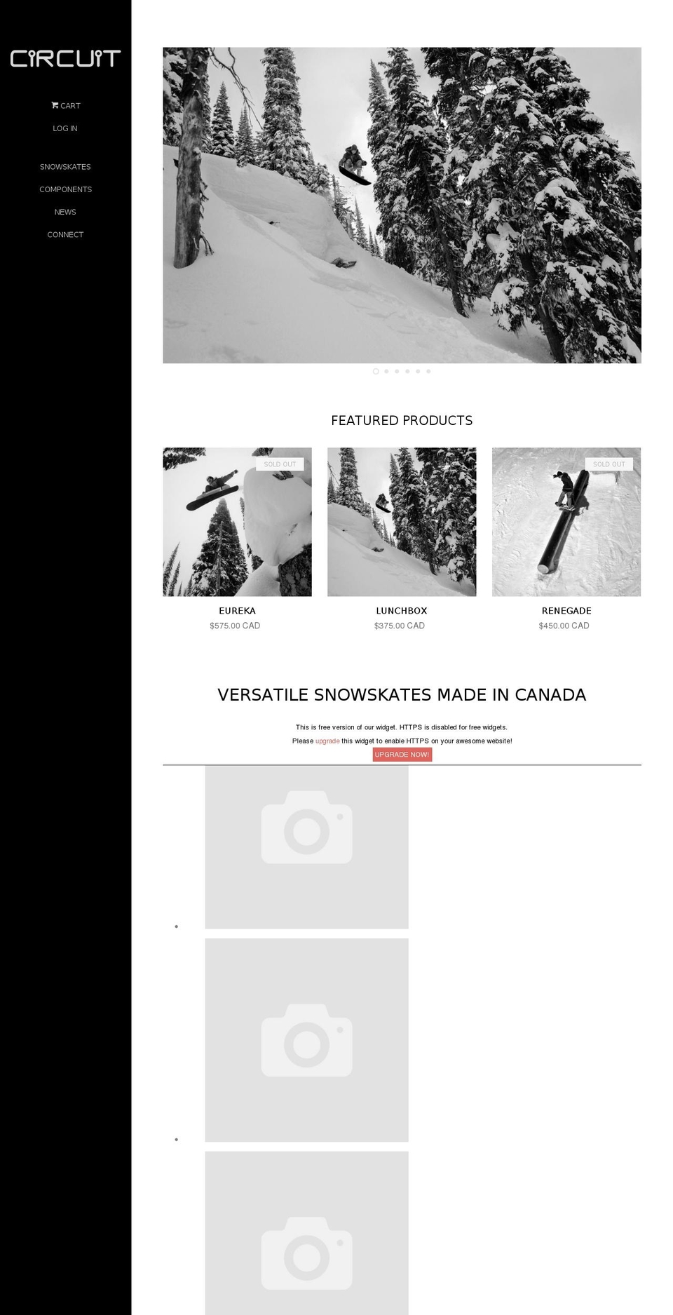 snowskate.ca shopify website screenshot