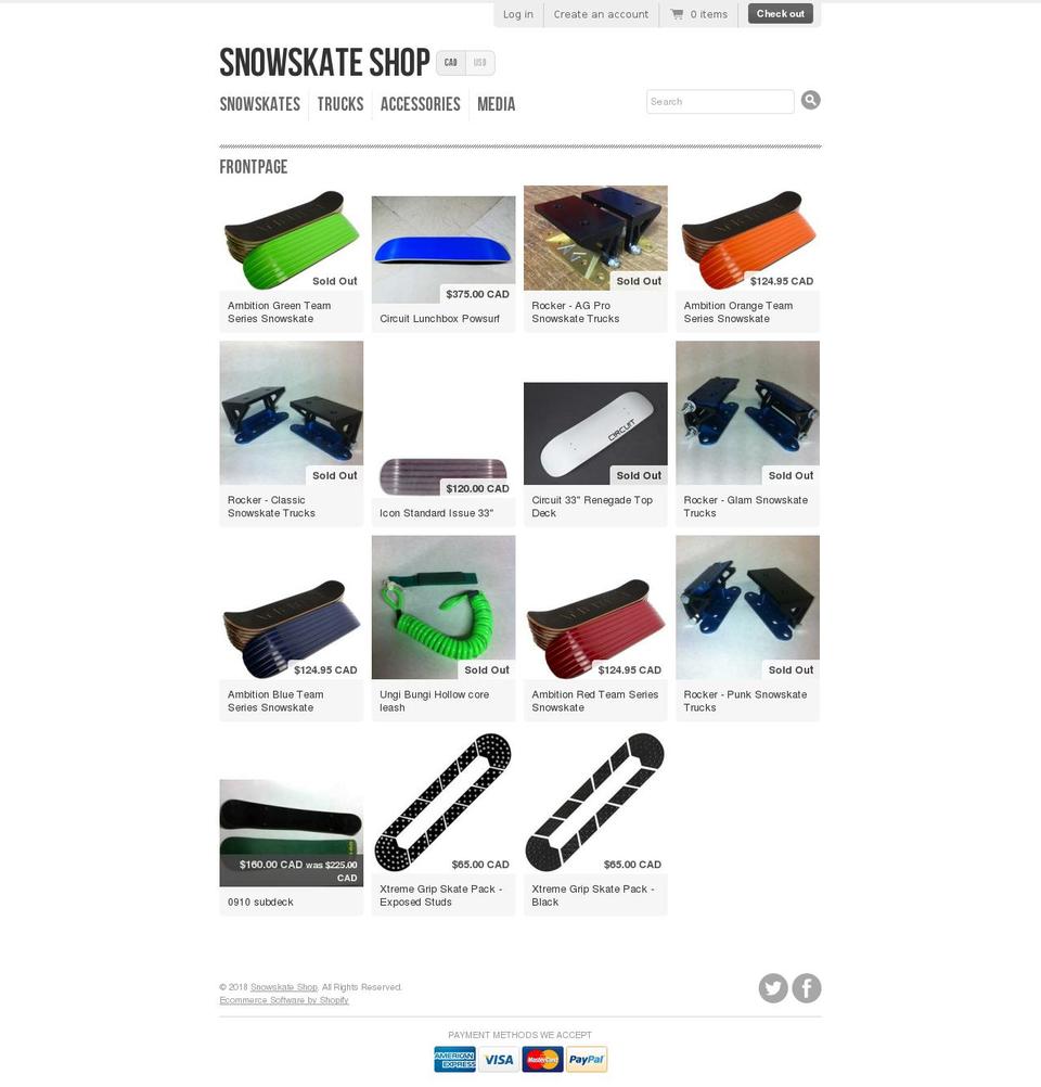 snowskate.shop shopify website screenshot