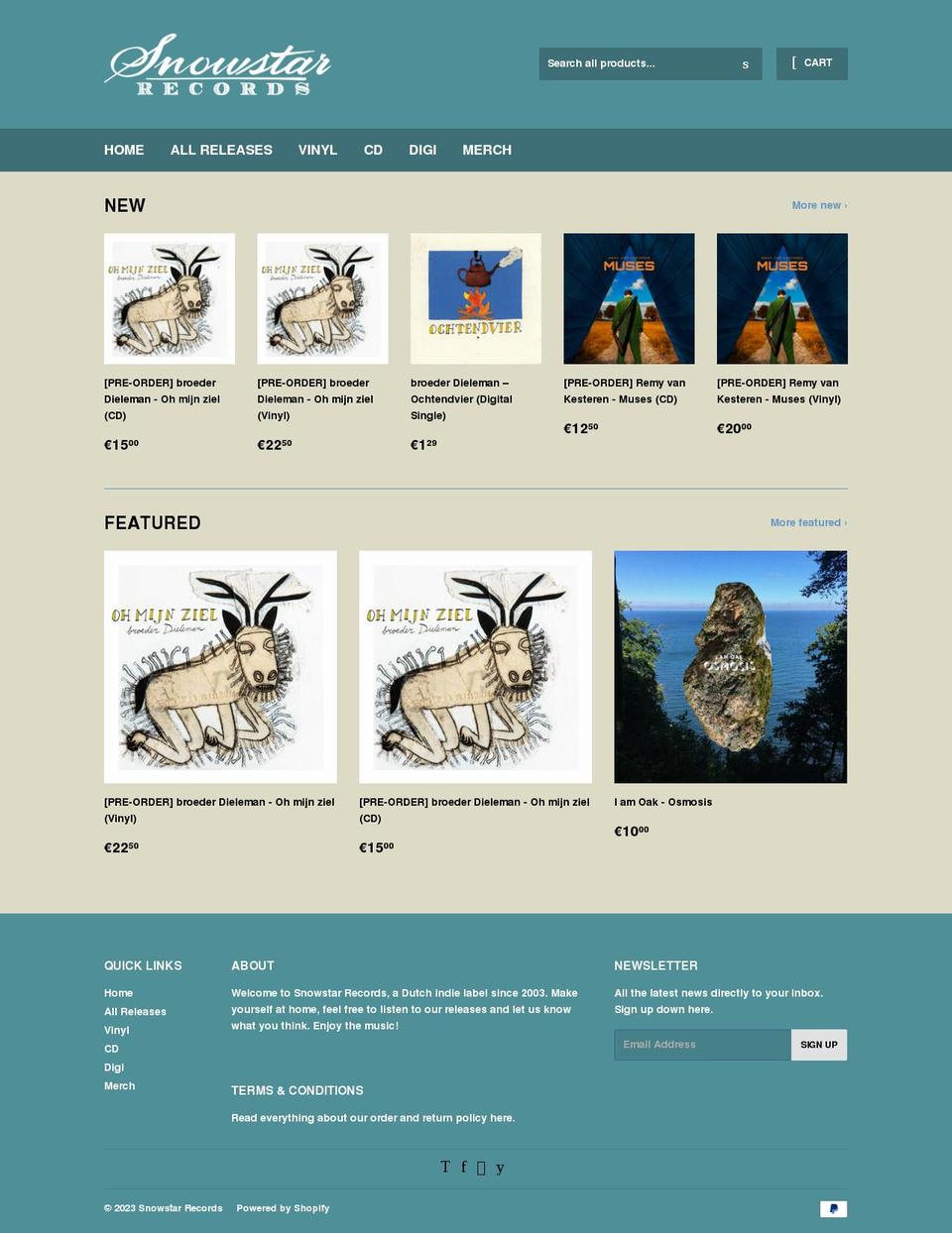 snowstar-records.myshopify.com shopify website screenshot