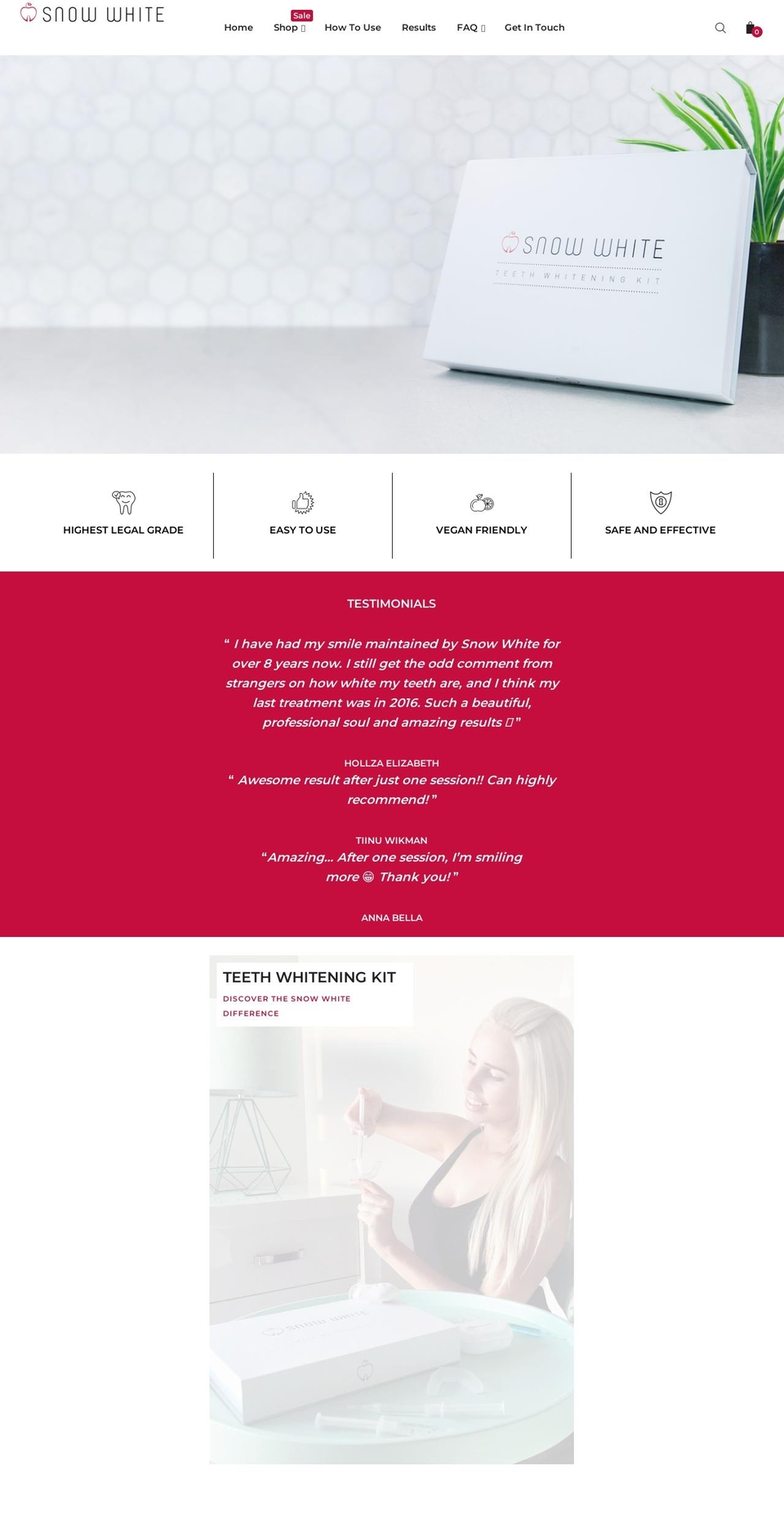 snowwhiteteeth.com shopify website screenshot