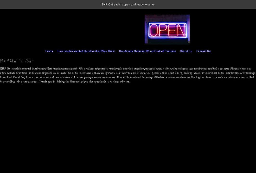 snpoutreach.org shopify website screenshot