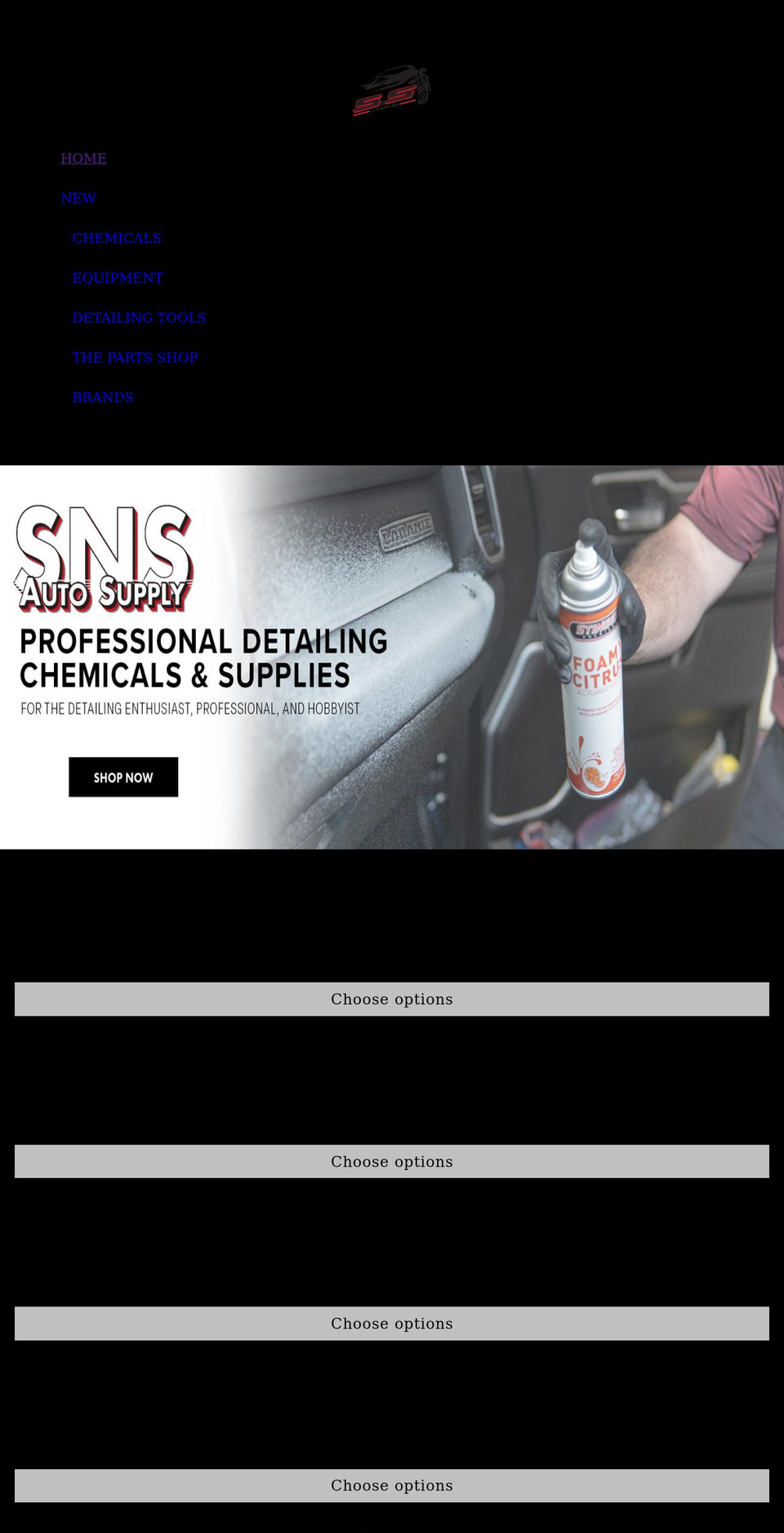 snsautosupply.com shopify website screenshot