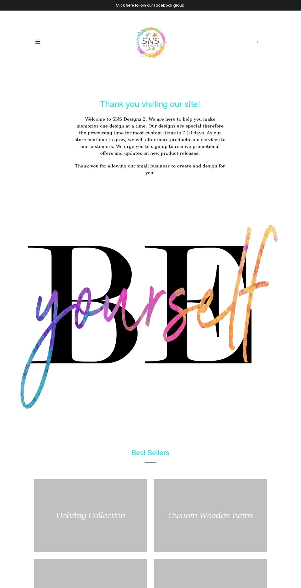 snsdesignz2.com shopify website screenshot