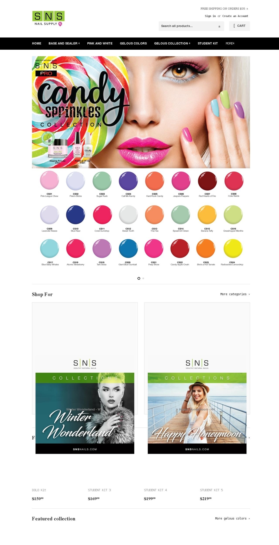 snsnailsupplyfl.com shopify website screenshot