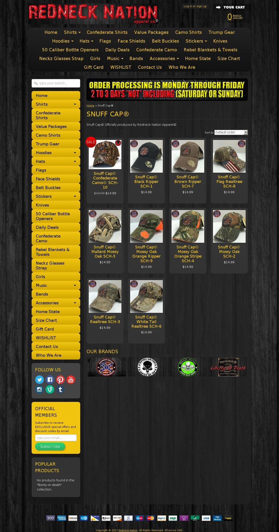 snuffcap.com shopify website screenshot