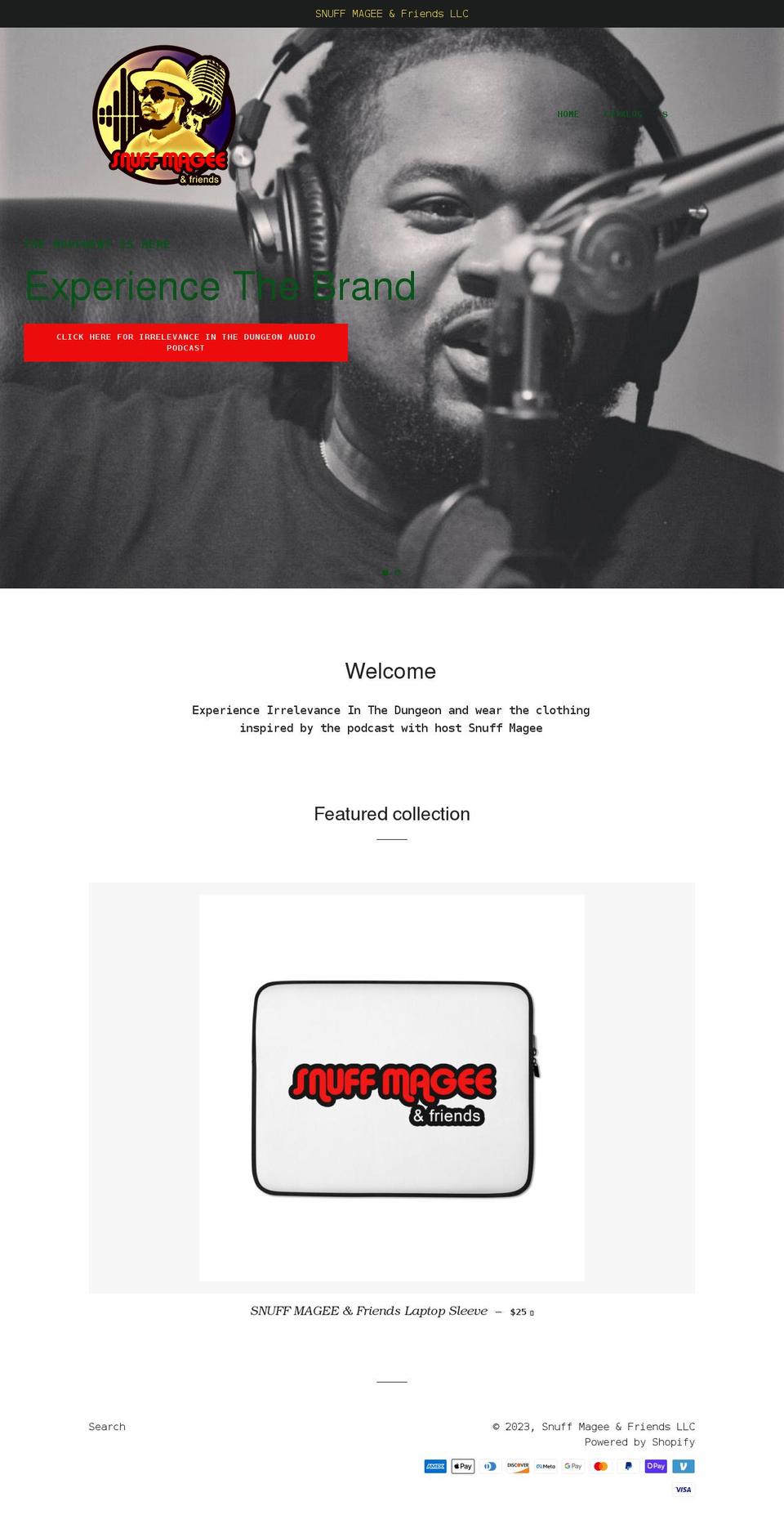 snuffmageeandfriends.com shopify website screenshot
