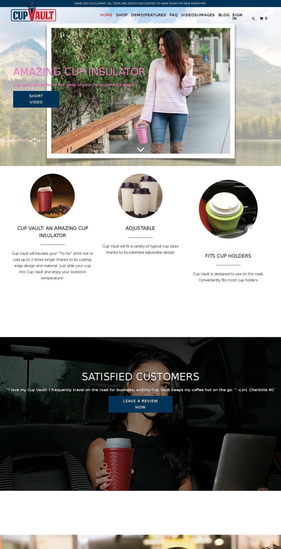 Cup Vault Theme Shopify theme site example snug-a-mug.com