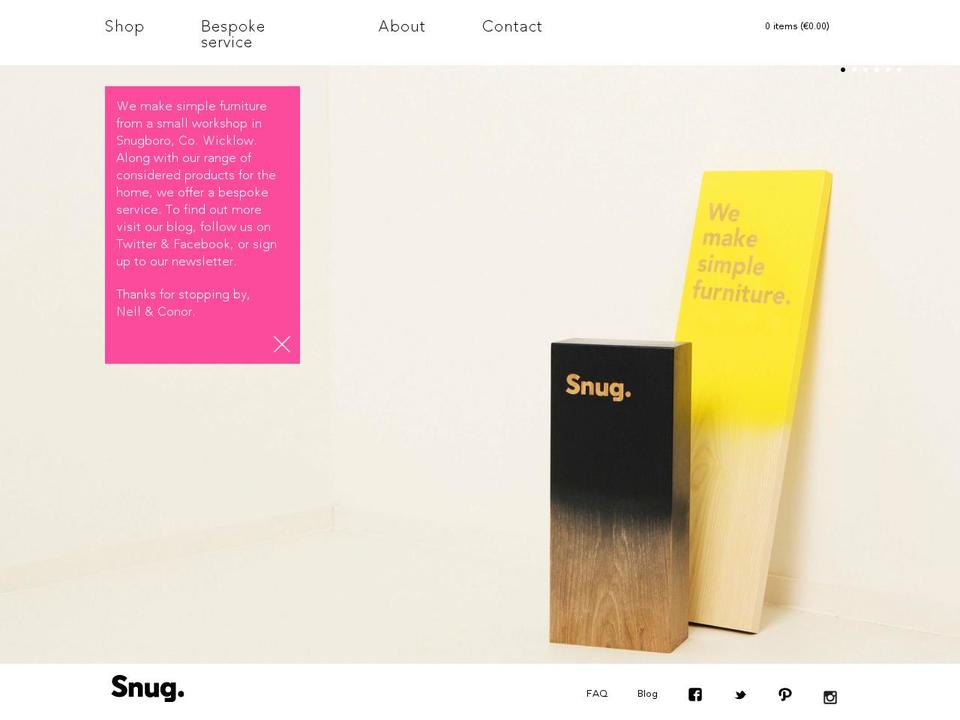 snug.ie shopify website screenshot