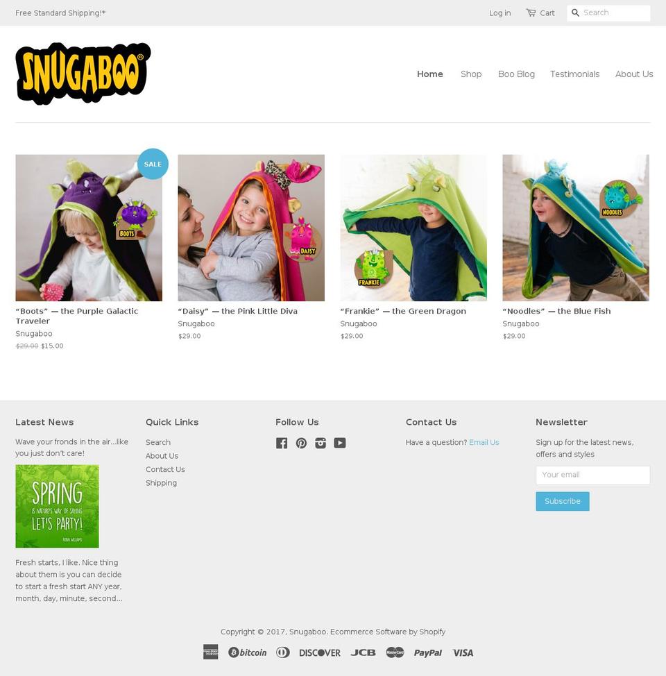 snugaboo.com shopify website screenshot