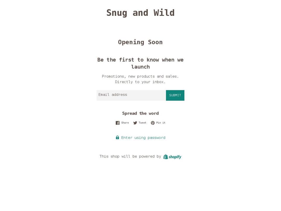 snugandwild.co.uk shopify website screenshot