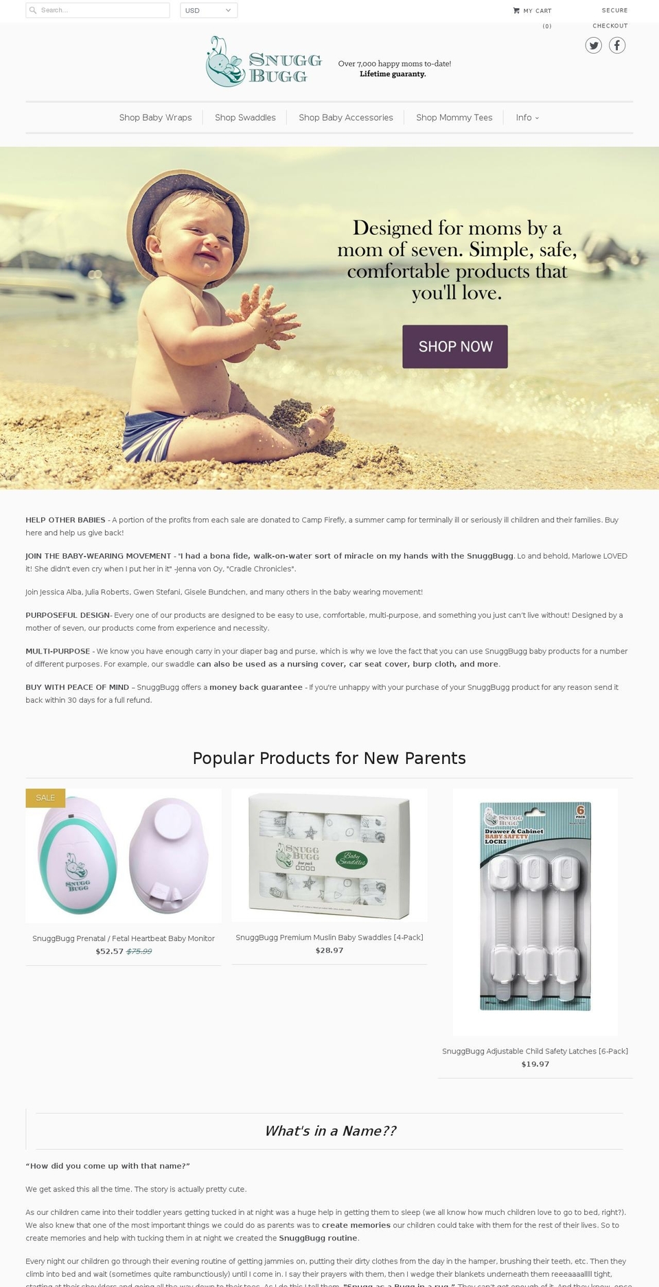 snuggbugg.com shopify website screenshot