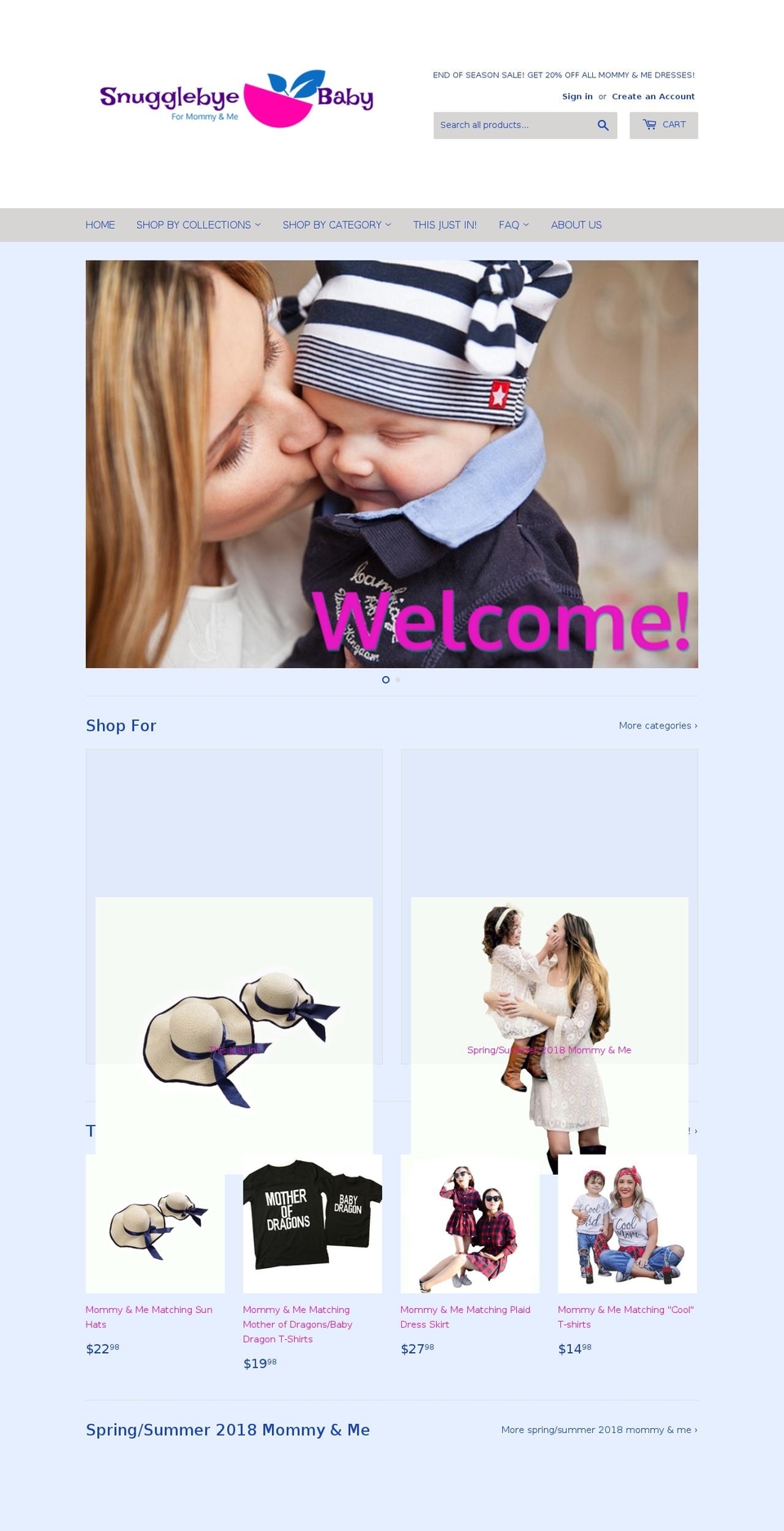 snugglebyebaby.com — Shopify storefront screenshot