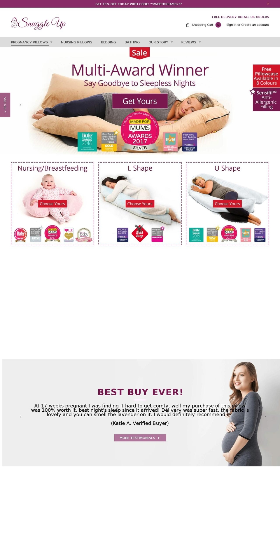 snuggleup.net shopify website screenshot