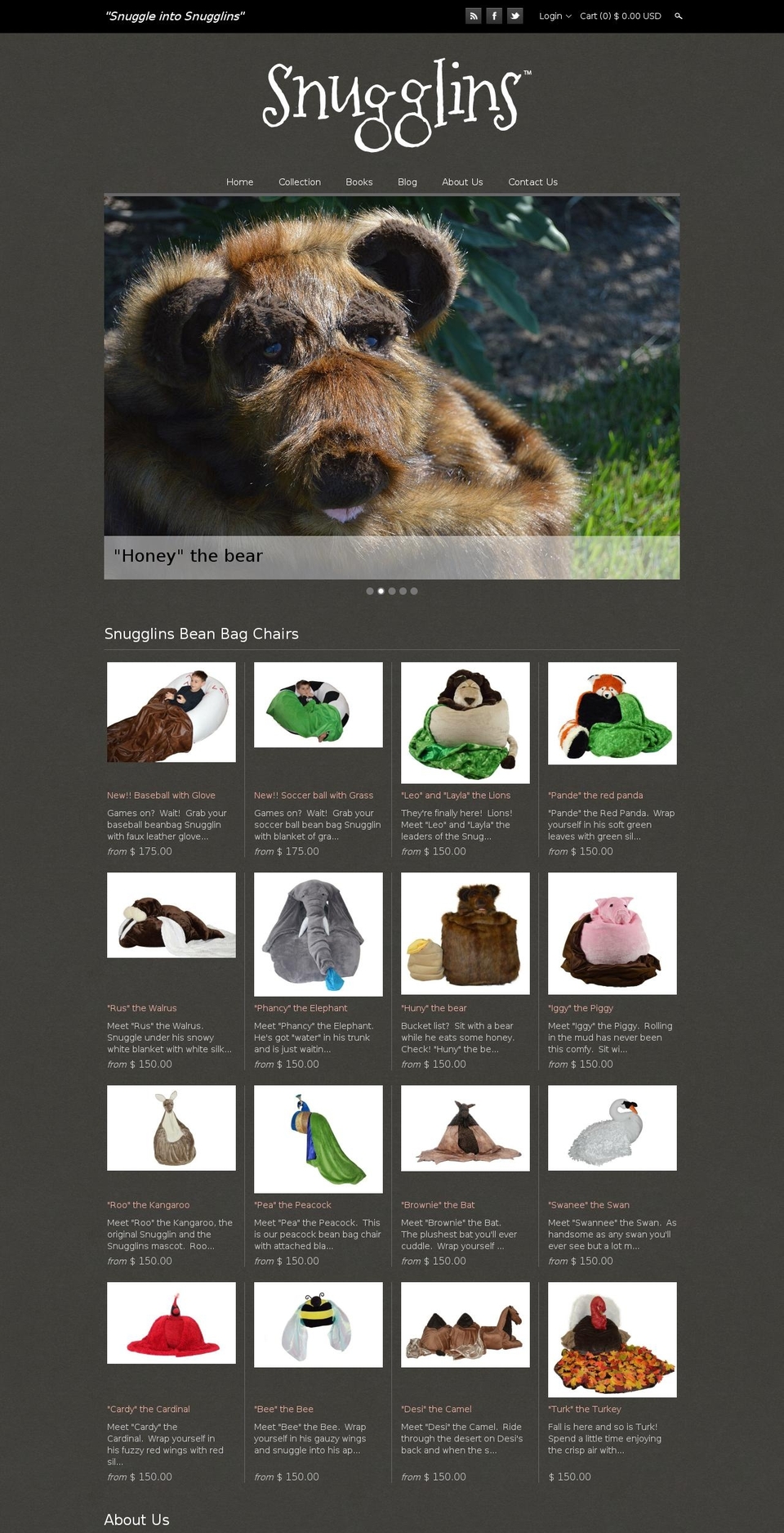 snugglins.com shopify website screenshot
