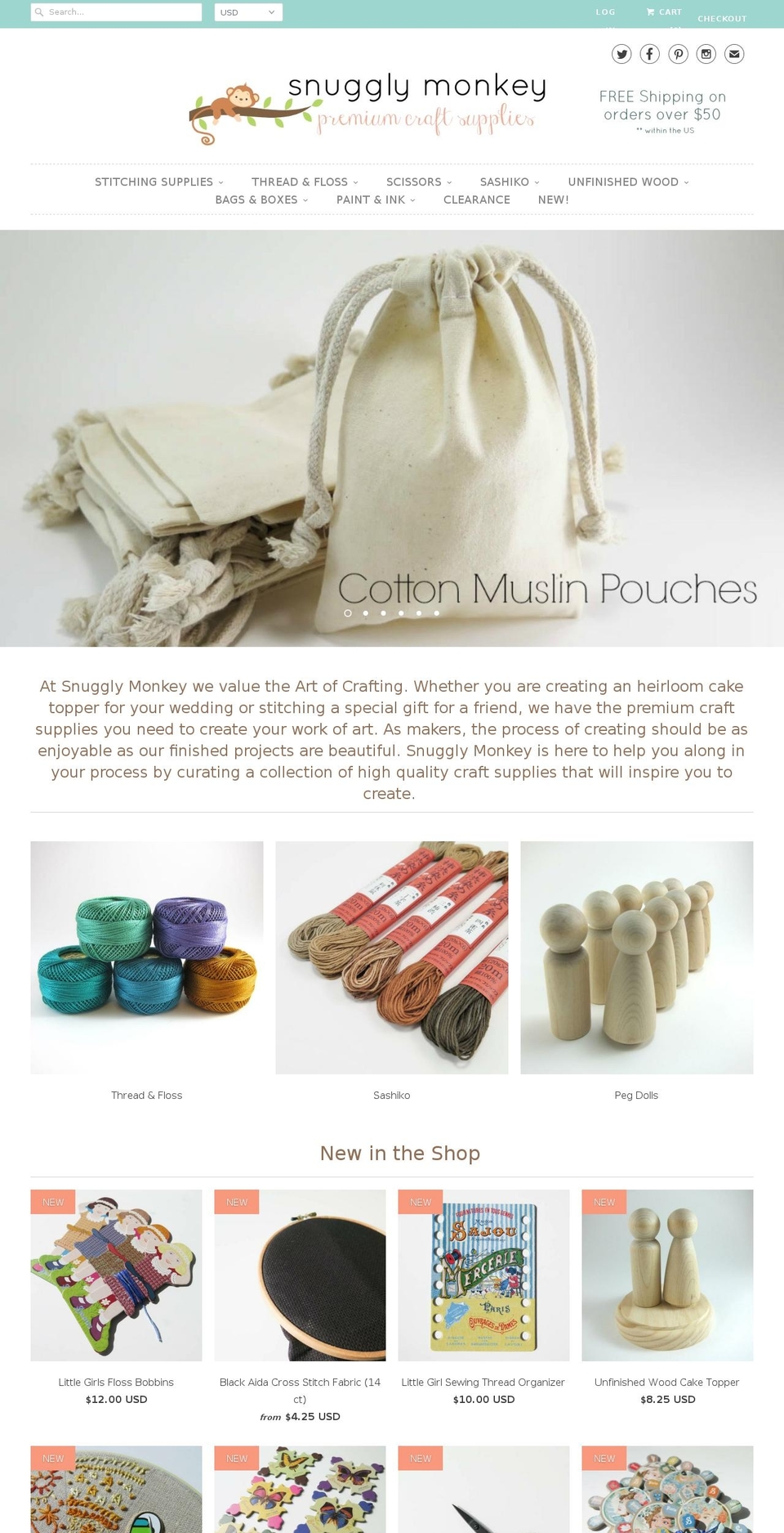 snugglymonkey.com shopify website screenshot