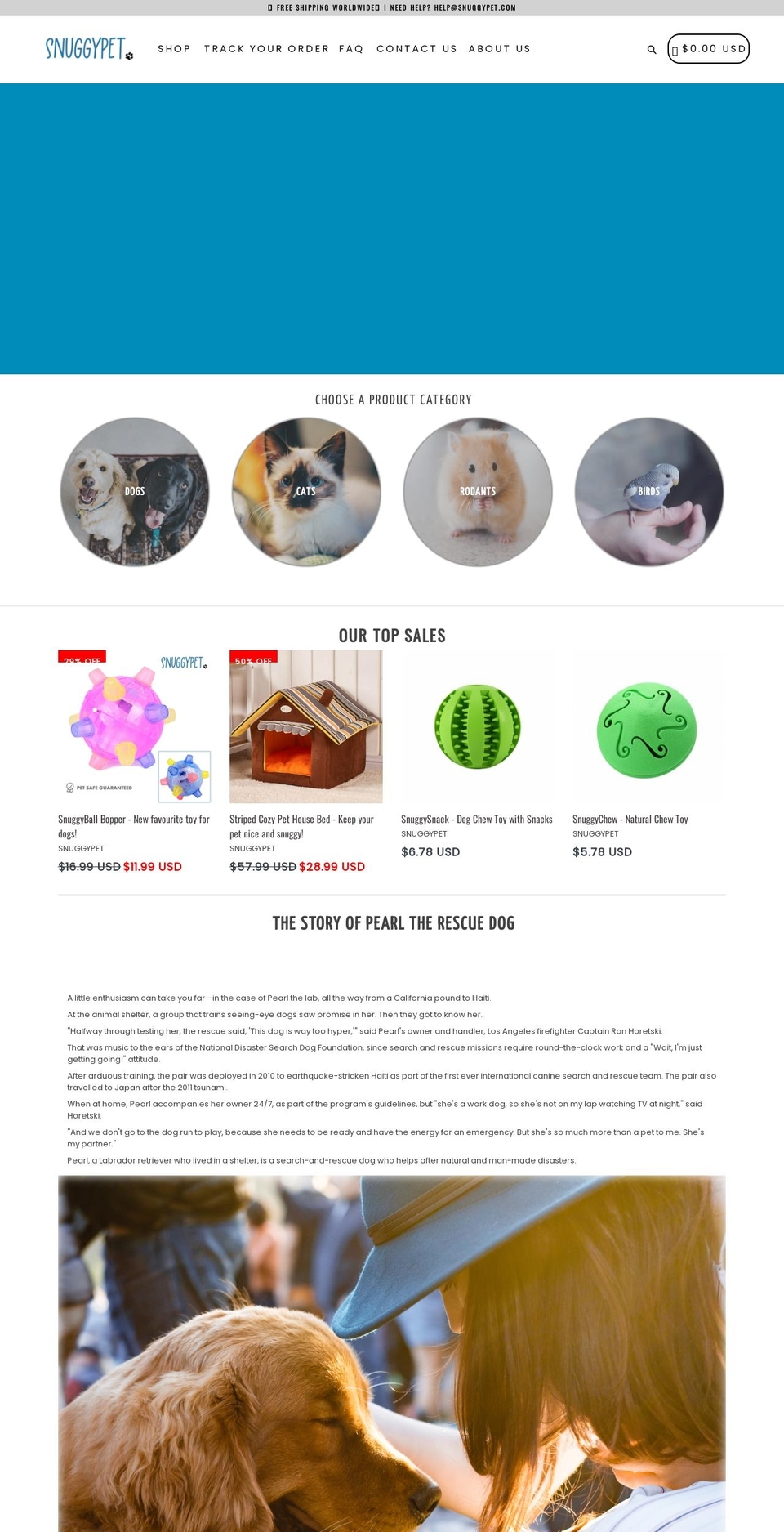 snuggypet.com shopify website screenshot