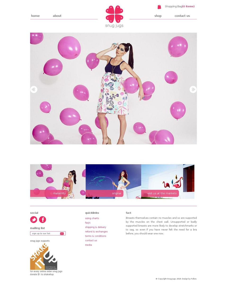 snugjugs.com shopify website screenshot