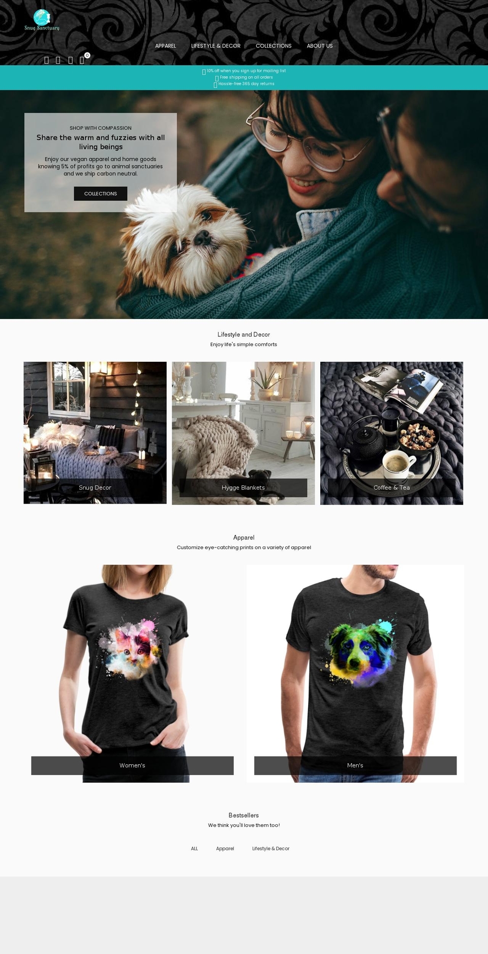 snugsanctuary.com shopify website screenshot