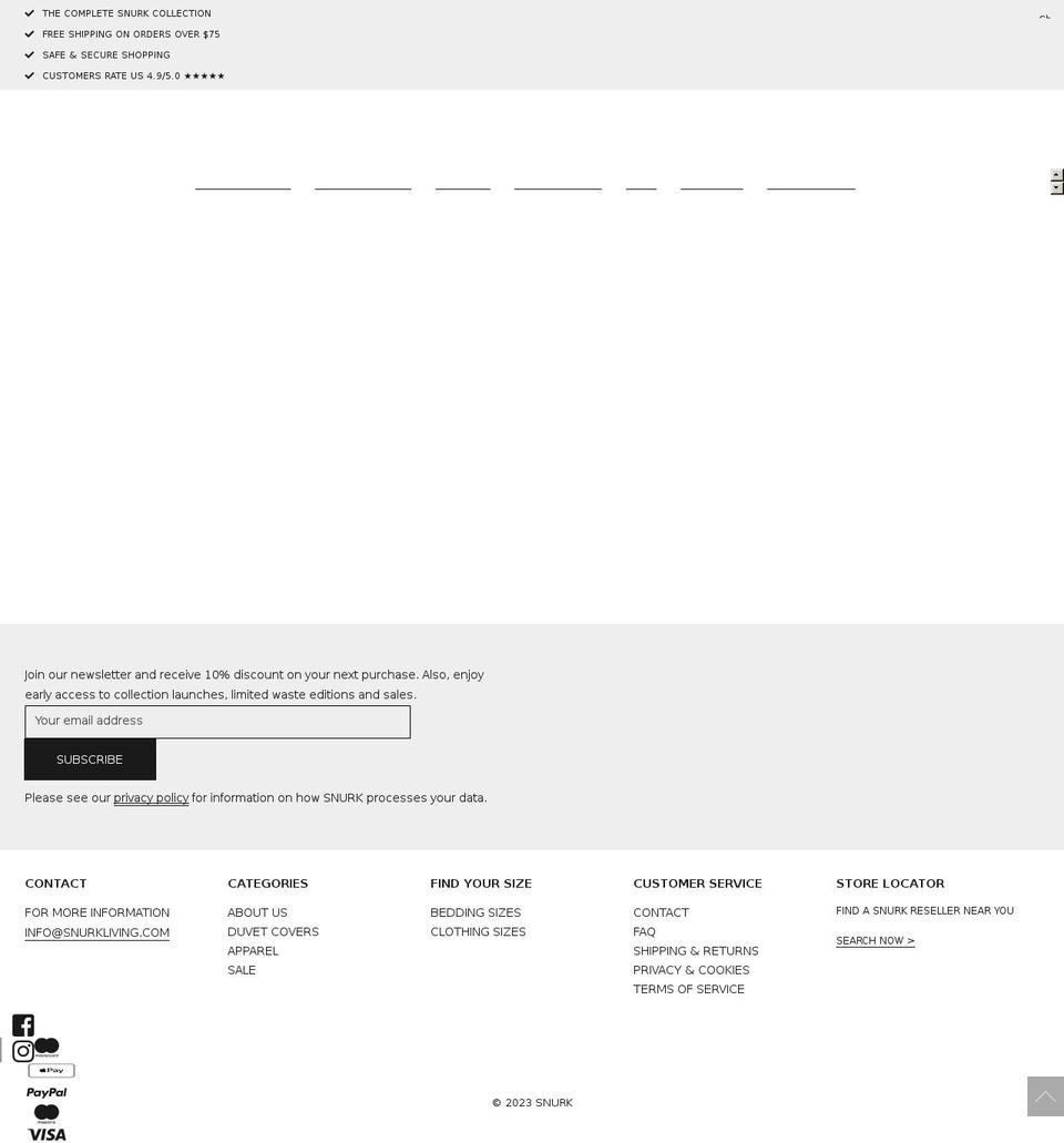 snurkliving.com shopify website screenshot