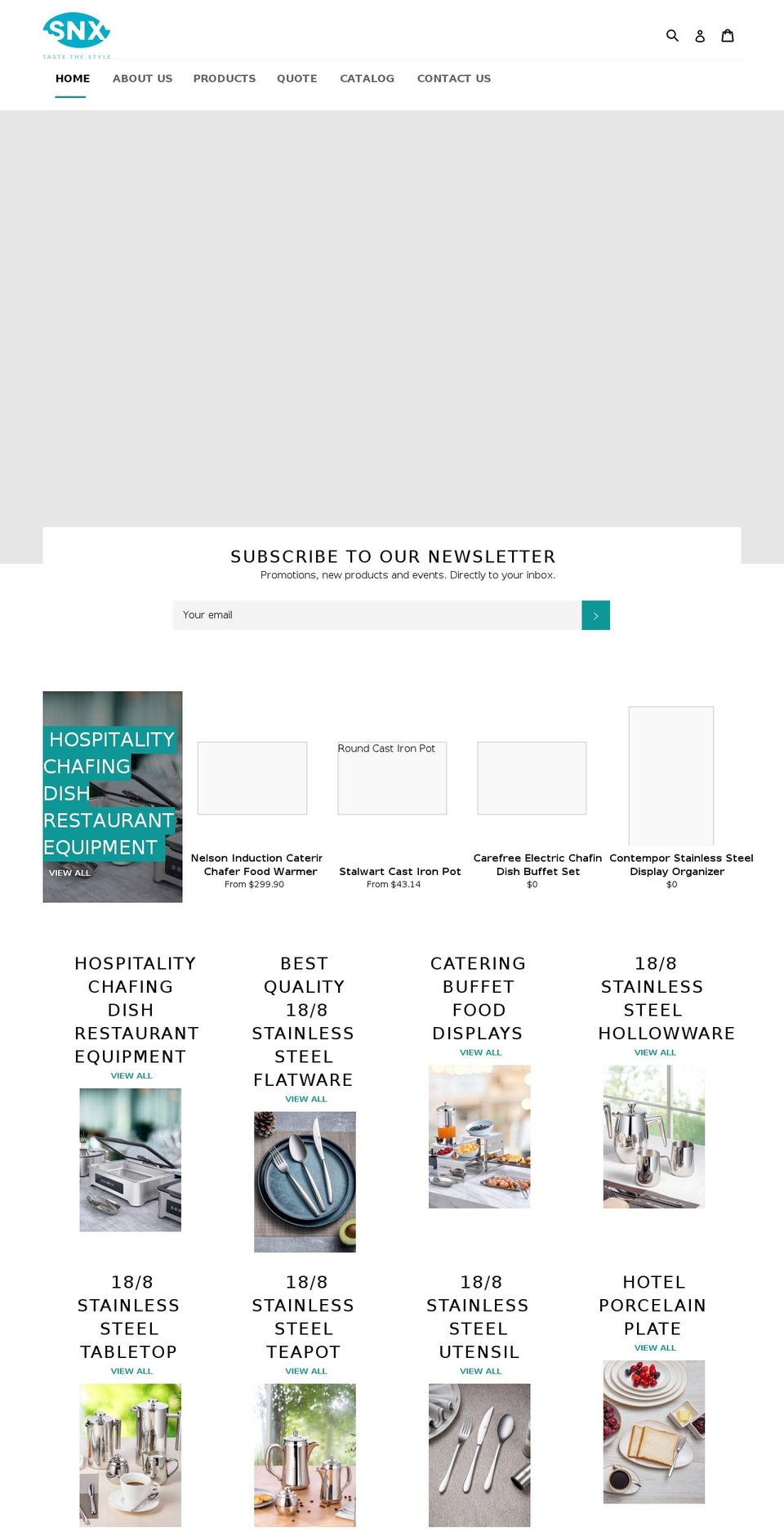 snx-catering.com shopify website screenshot