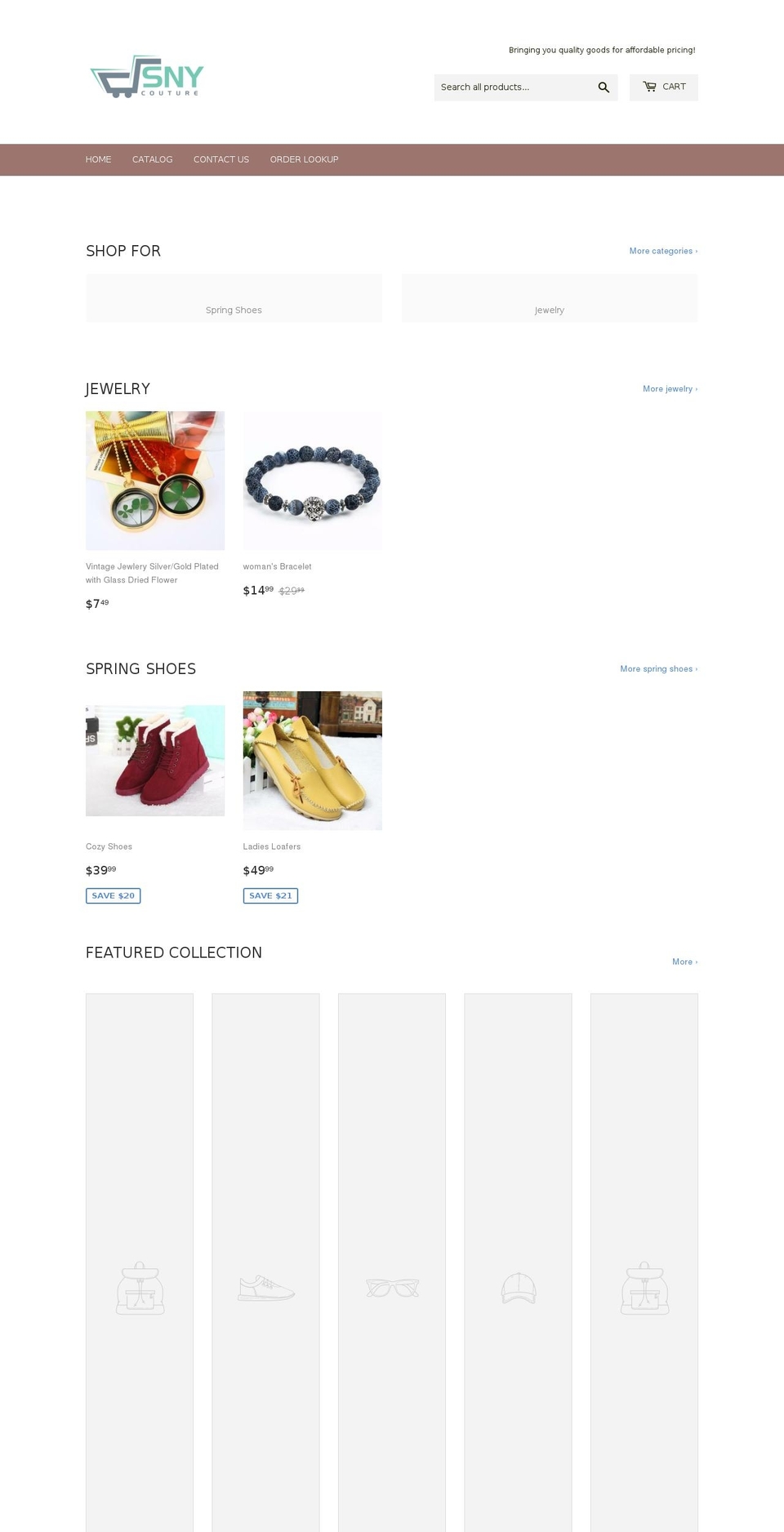 snycouture.com shopify website screenshot