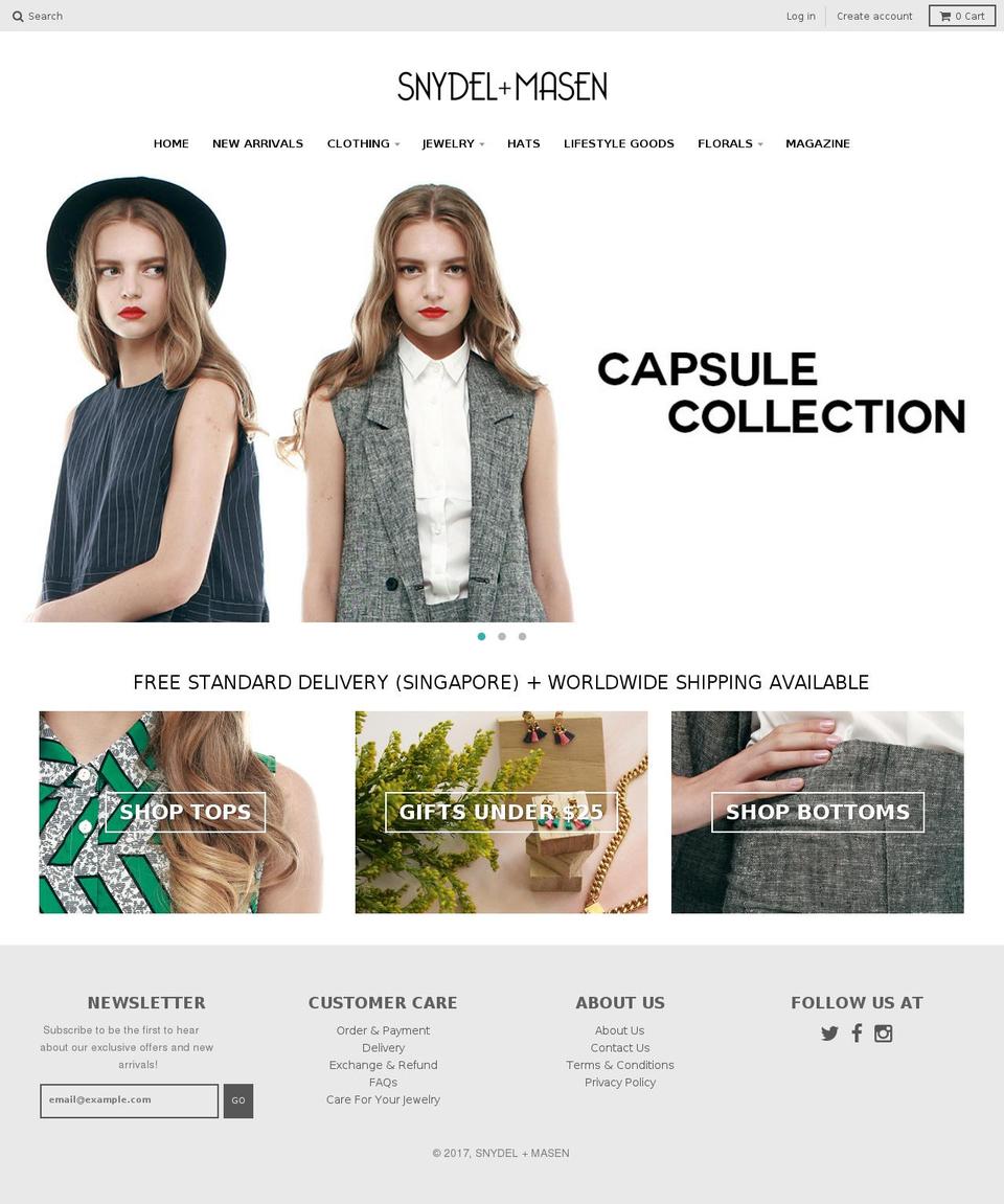 snydelandmasen.com shopify website screenshot