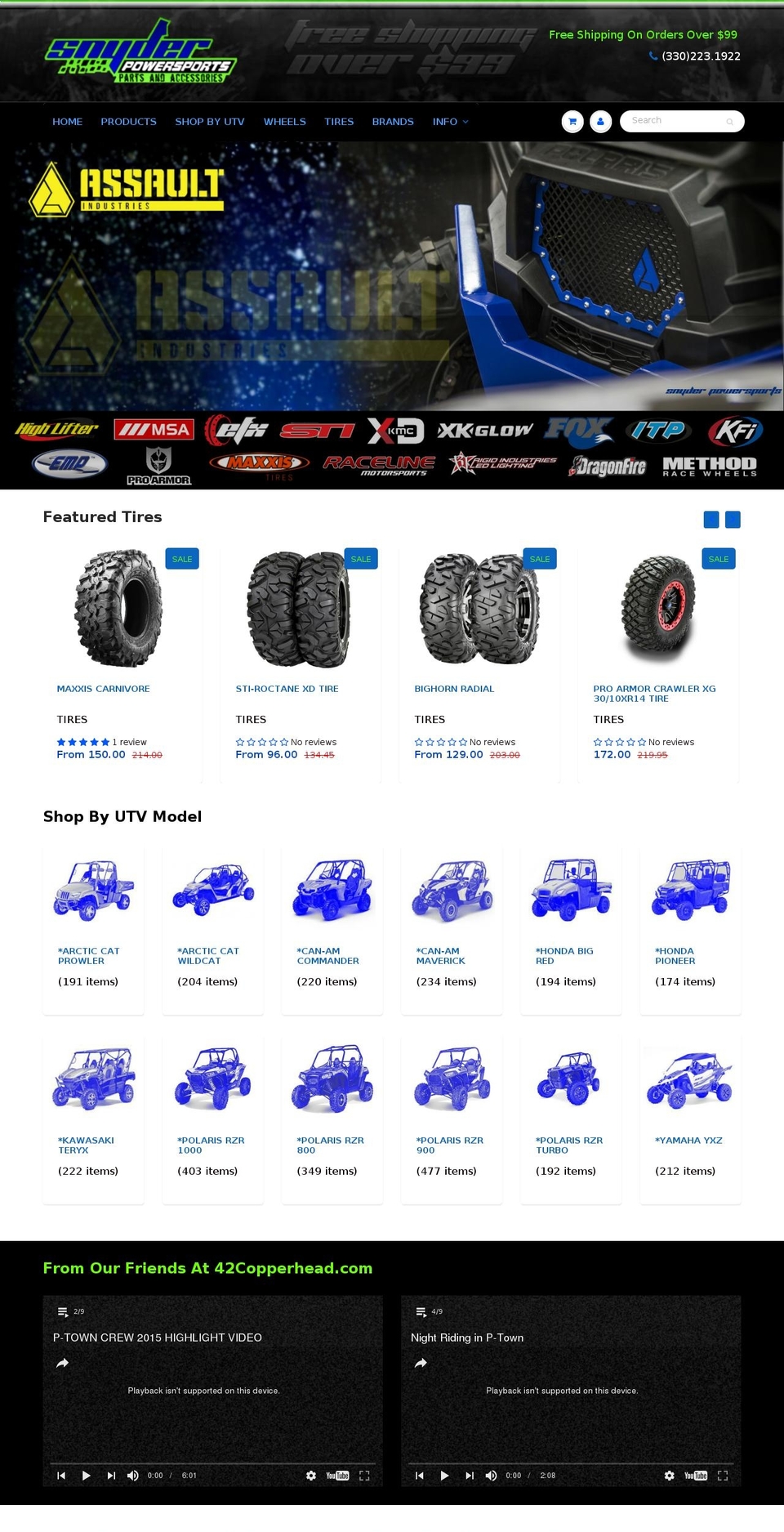 snyderpowersports.com shopify website screenshot