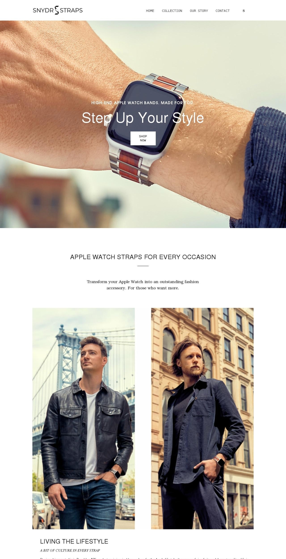 snydrstraps.com shopify website screenshot
