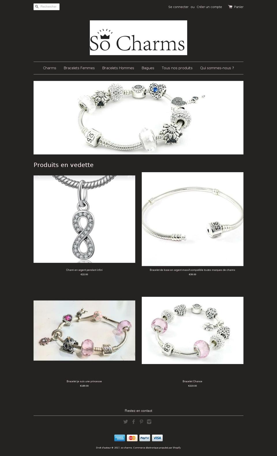 so-charms.com shopify website screenshot