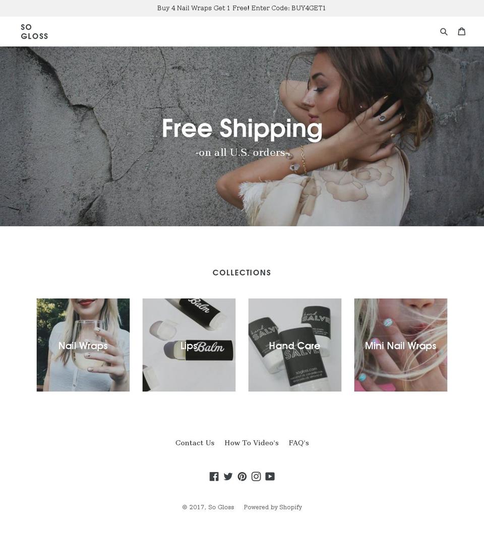 so-gloss.com shopify website screenshot